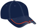 FRONT VIEW OF BASEBALL CAP NAVY/RED